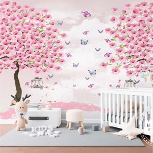 PAPEL DE PAREDE INFANTIL GARDEN BUTTERFLY Vinil 0,010mm - Auto adesivo Sob medida - PADRÃO Impressão Digital Fosco - Liso Dividimos em rolos de 40 a 60 cm Imagens meramente ilustrativas